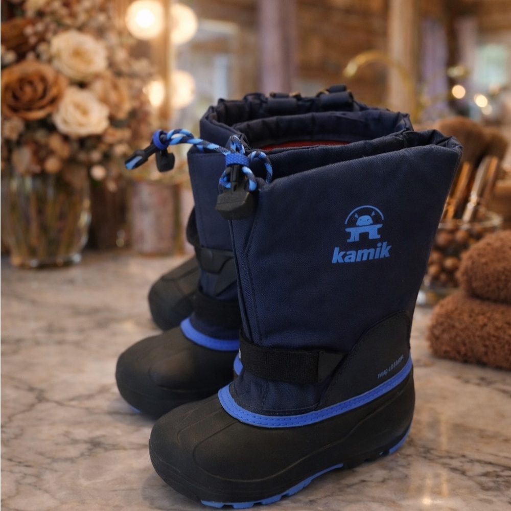 Kamik Kids' Black and Blue Snow Boots